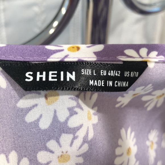 SHEIN Light purple w/daisys NWOT sz Large - Picture 6 of 6